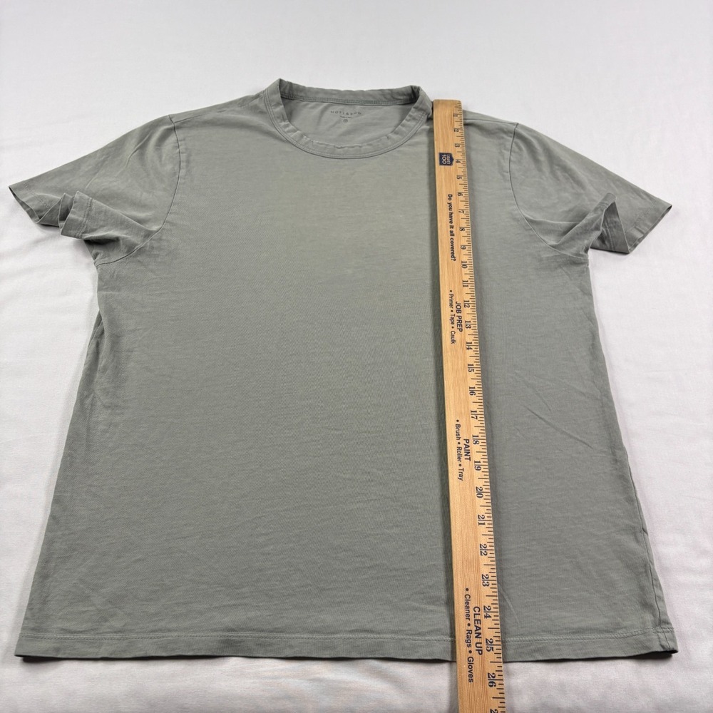 Mott & Bow Shirt Mens Medium Gray Green Crew Neck Short Sleeve Tee Huckberry - Picture 4 of 8